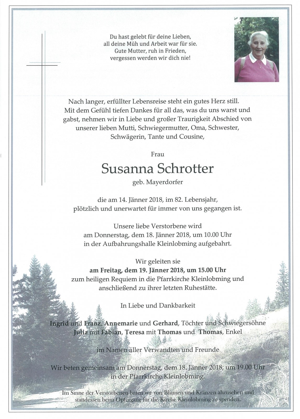 Parte Susanna Schrotter geb. Mayerdorfer