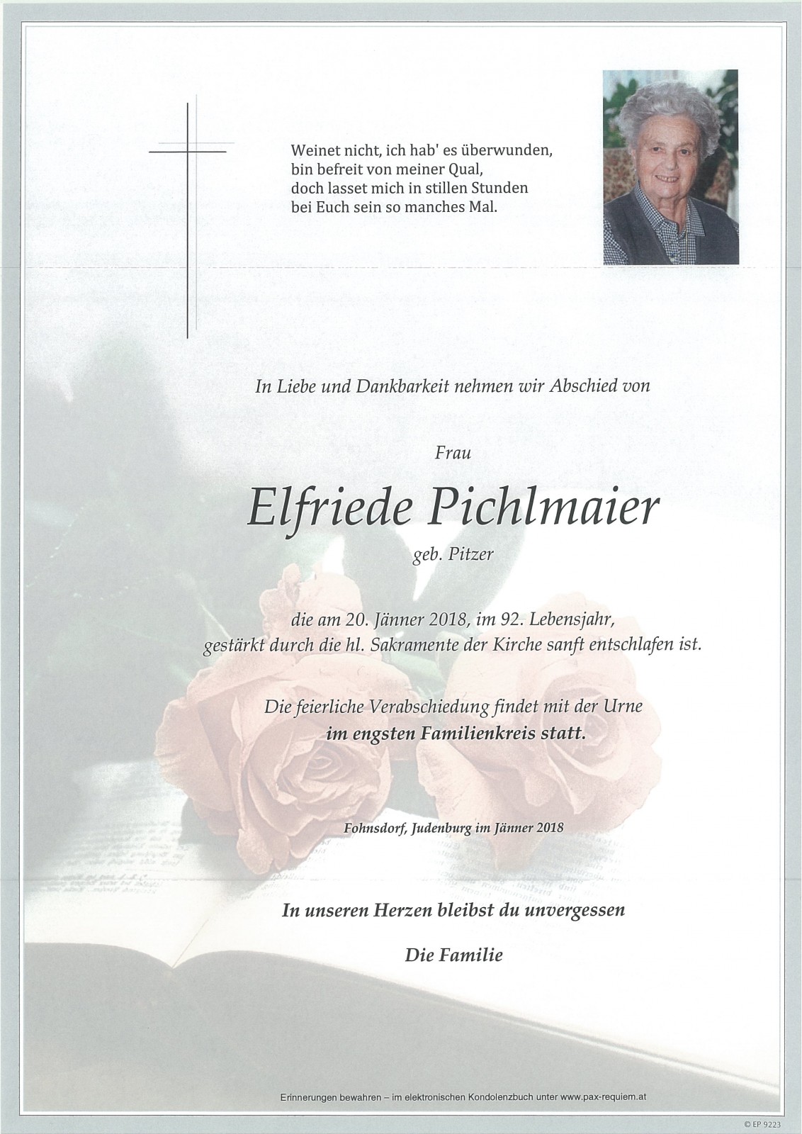 Parte Elfriede Pichlmaier geb. Pitzer