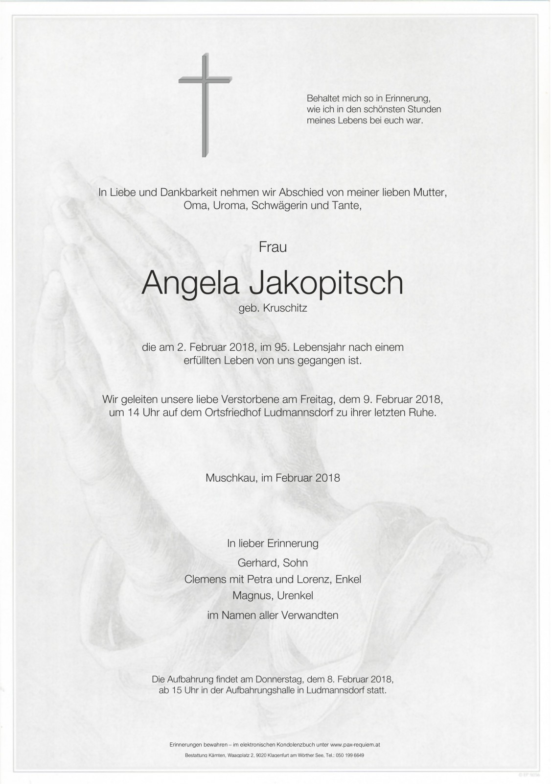 Parte Angela Jakopitsch, geb. Kruschitz