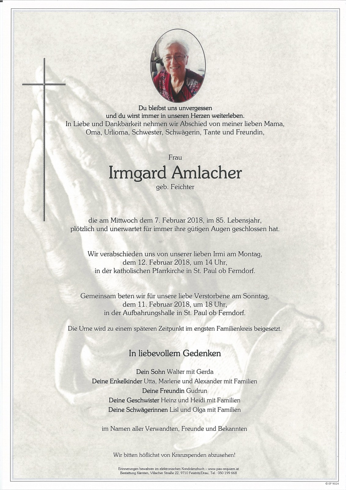 Parte Irmgard Amlacher, geb. Feichter