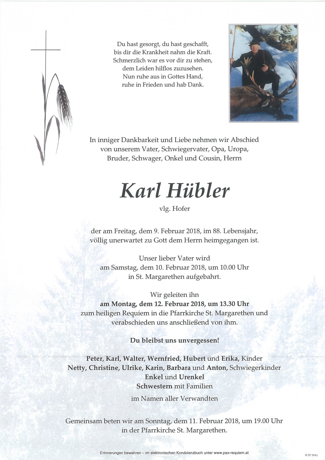 Parte Karl Hübler, vlg. Hofer