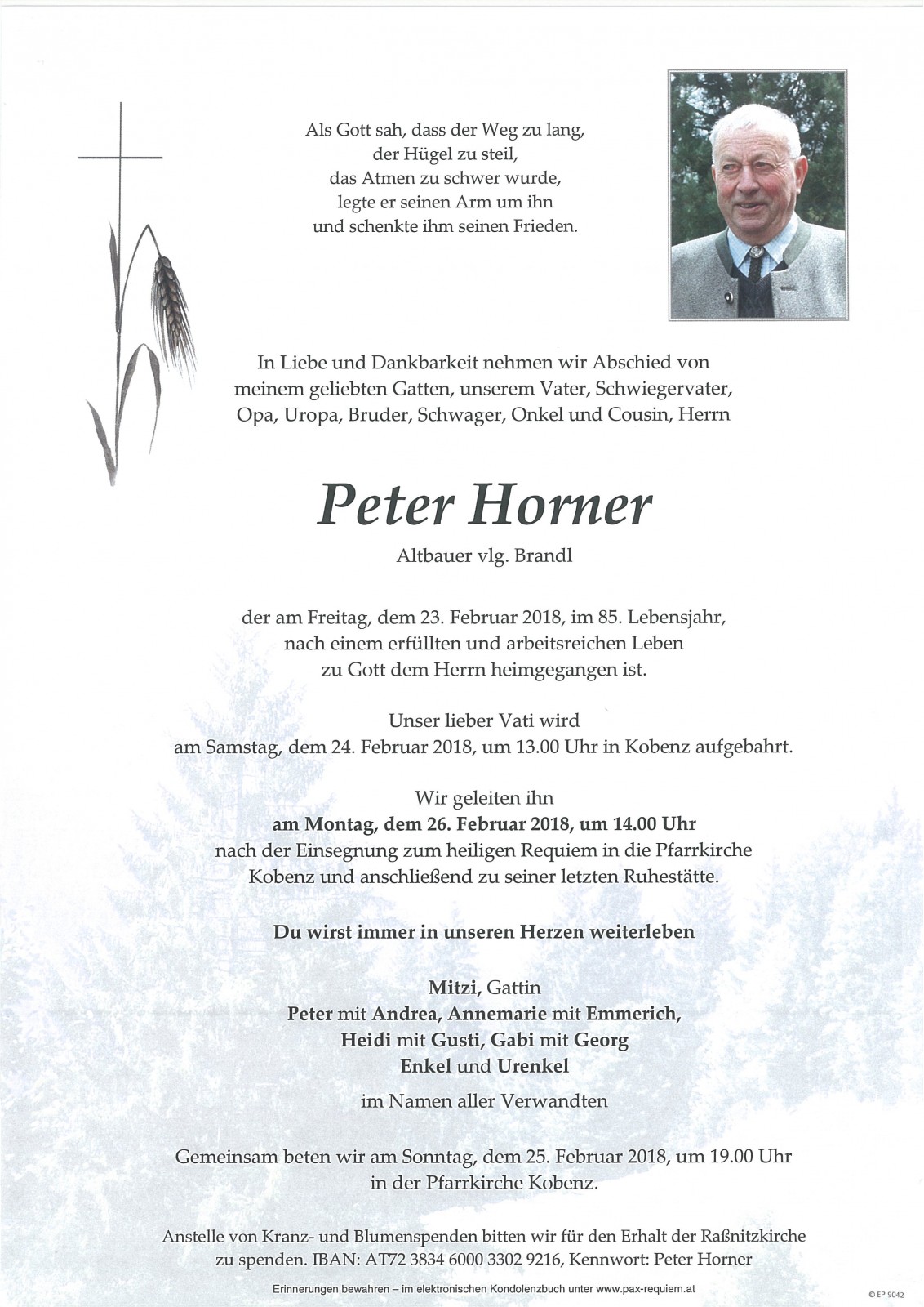 Parte Peter Horner, vlg. Brandl