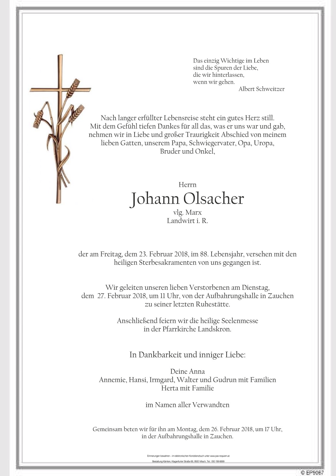 Parte Johann Olsacher
