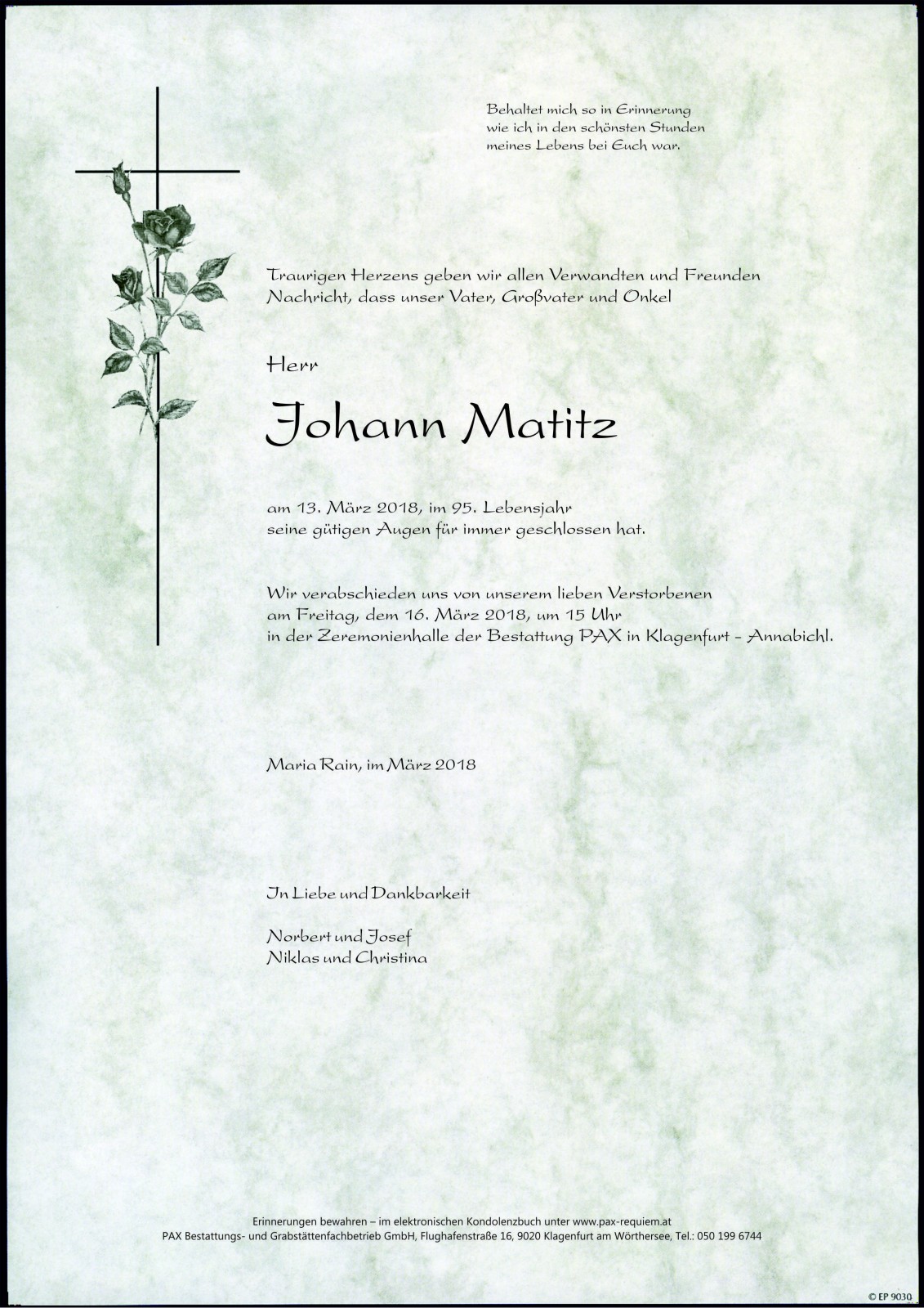 Parte Johann Matitz