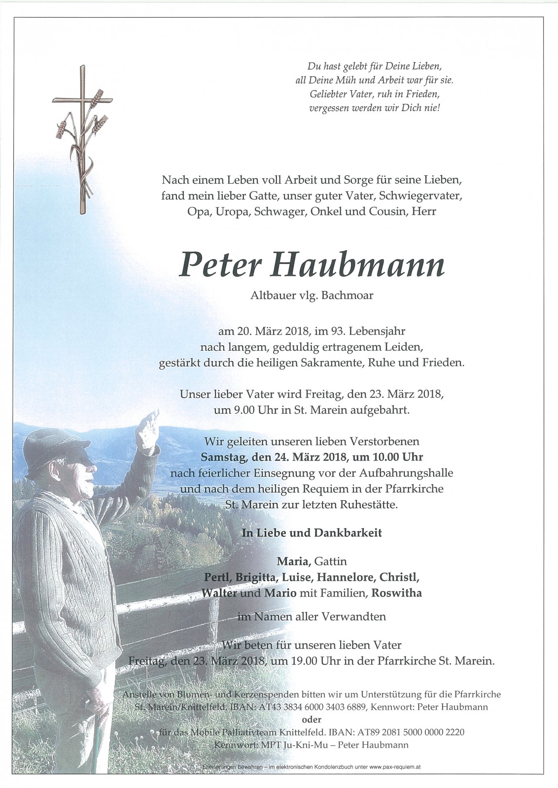 Parte Peter Haubmann vlg. Bachmoar