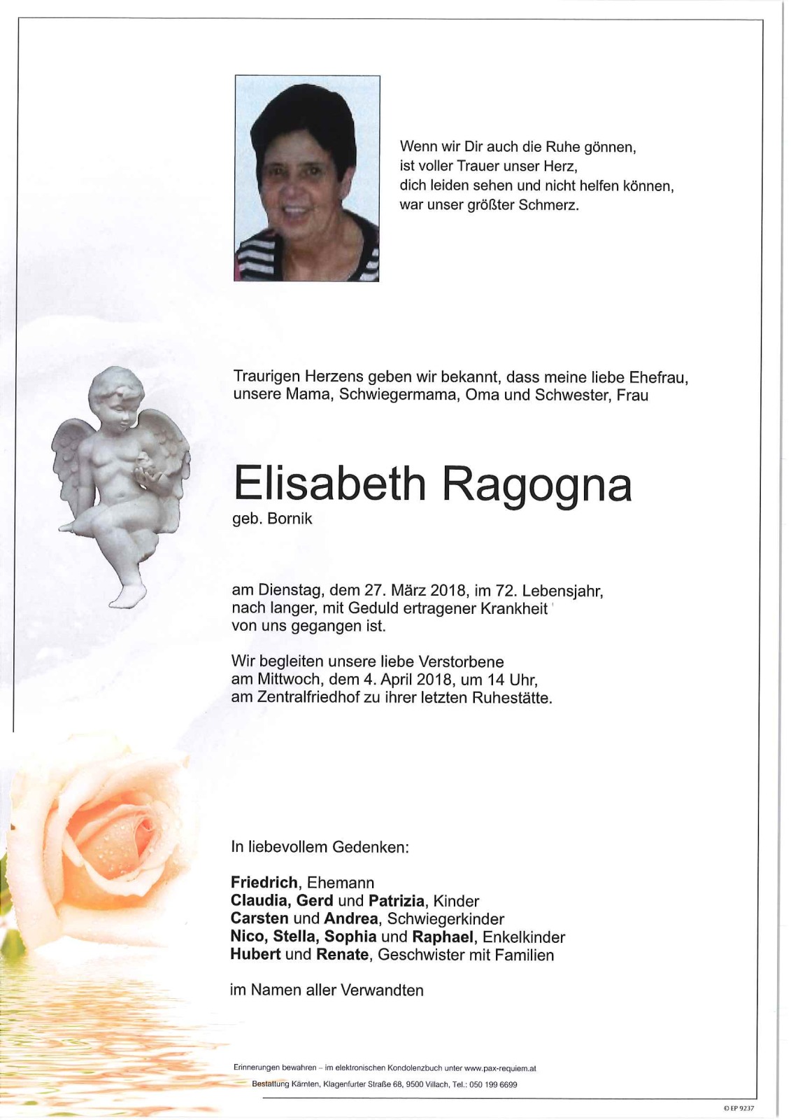 Parte Elisabeth Ragogna geb. Bornik