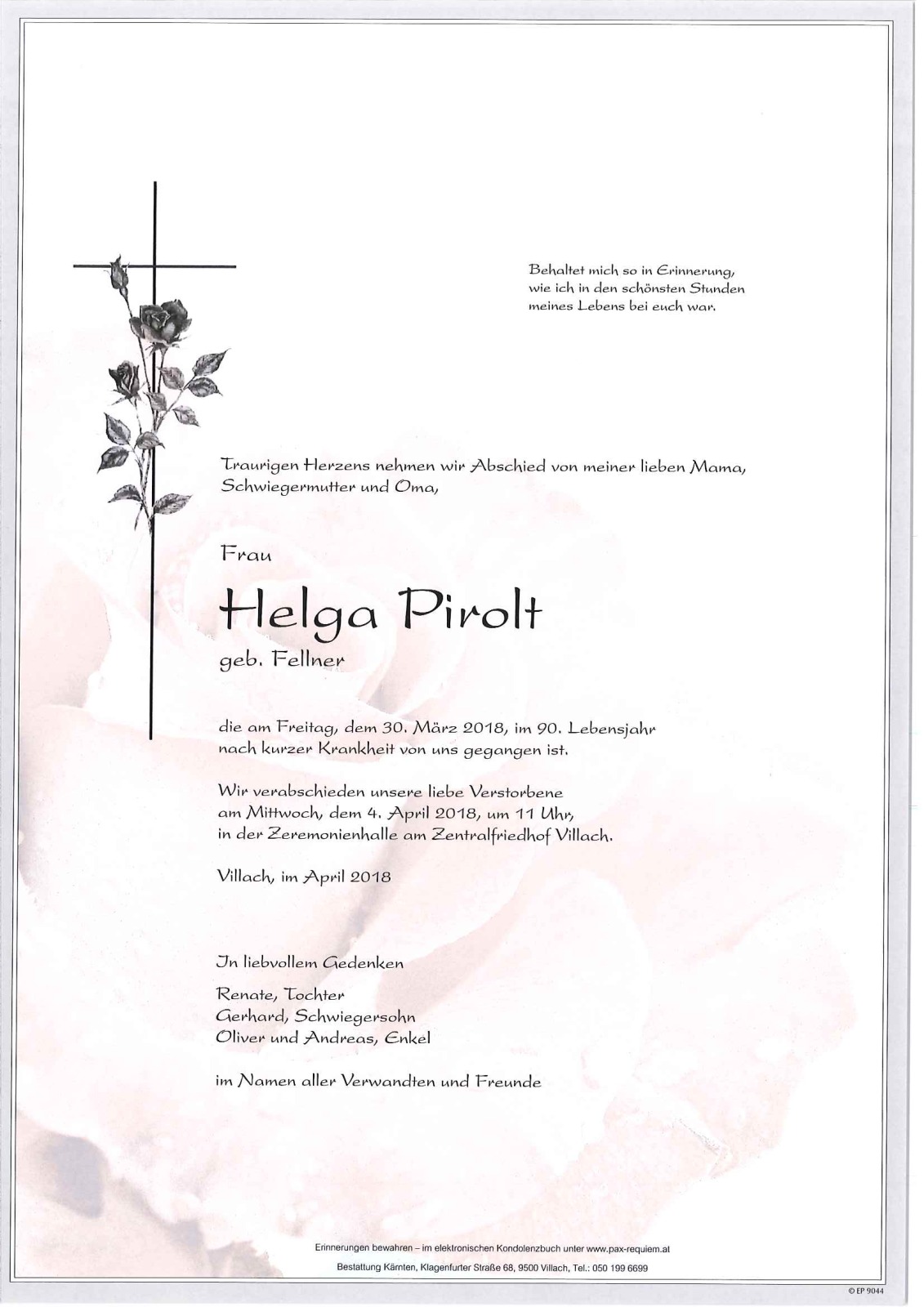 Parte Helga Pirolt geb. Fellner