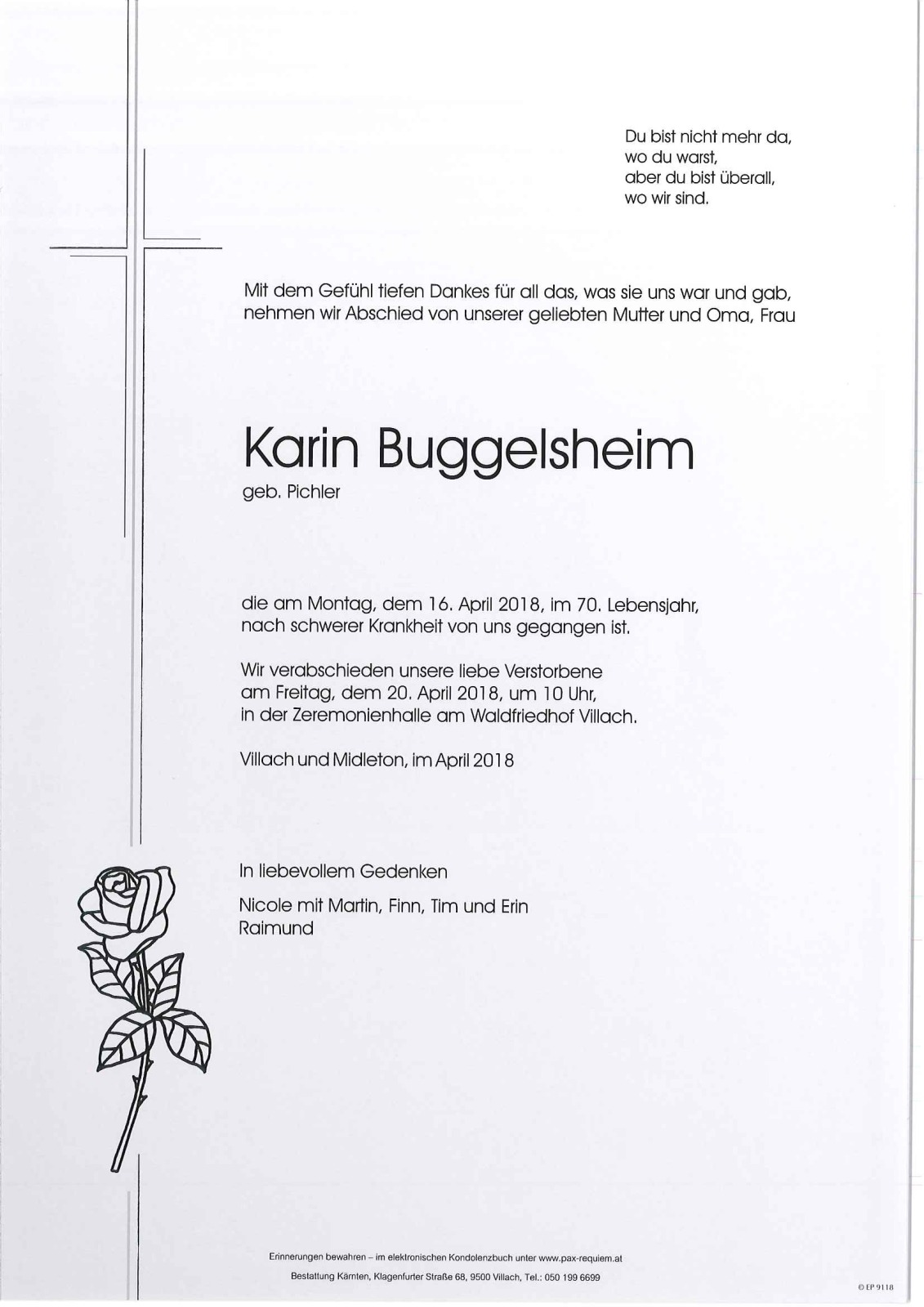 Parte Karin Buggelsheim geb. Pichler