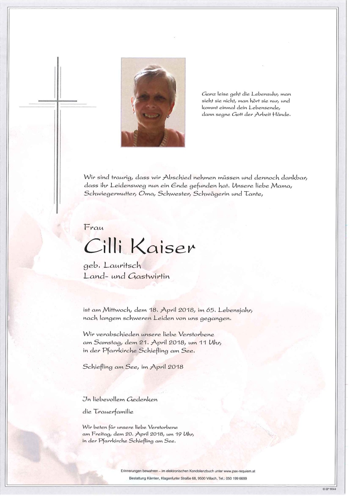 Parte Cilli Kaiser geb. Lauritsch