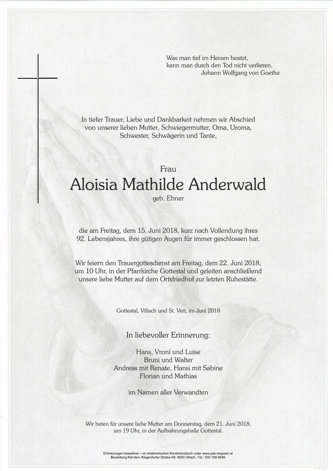 Parte Aloisia Mathilde Anderwald