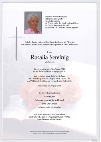 Rosalia Sereinig geb. Schwarz