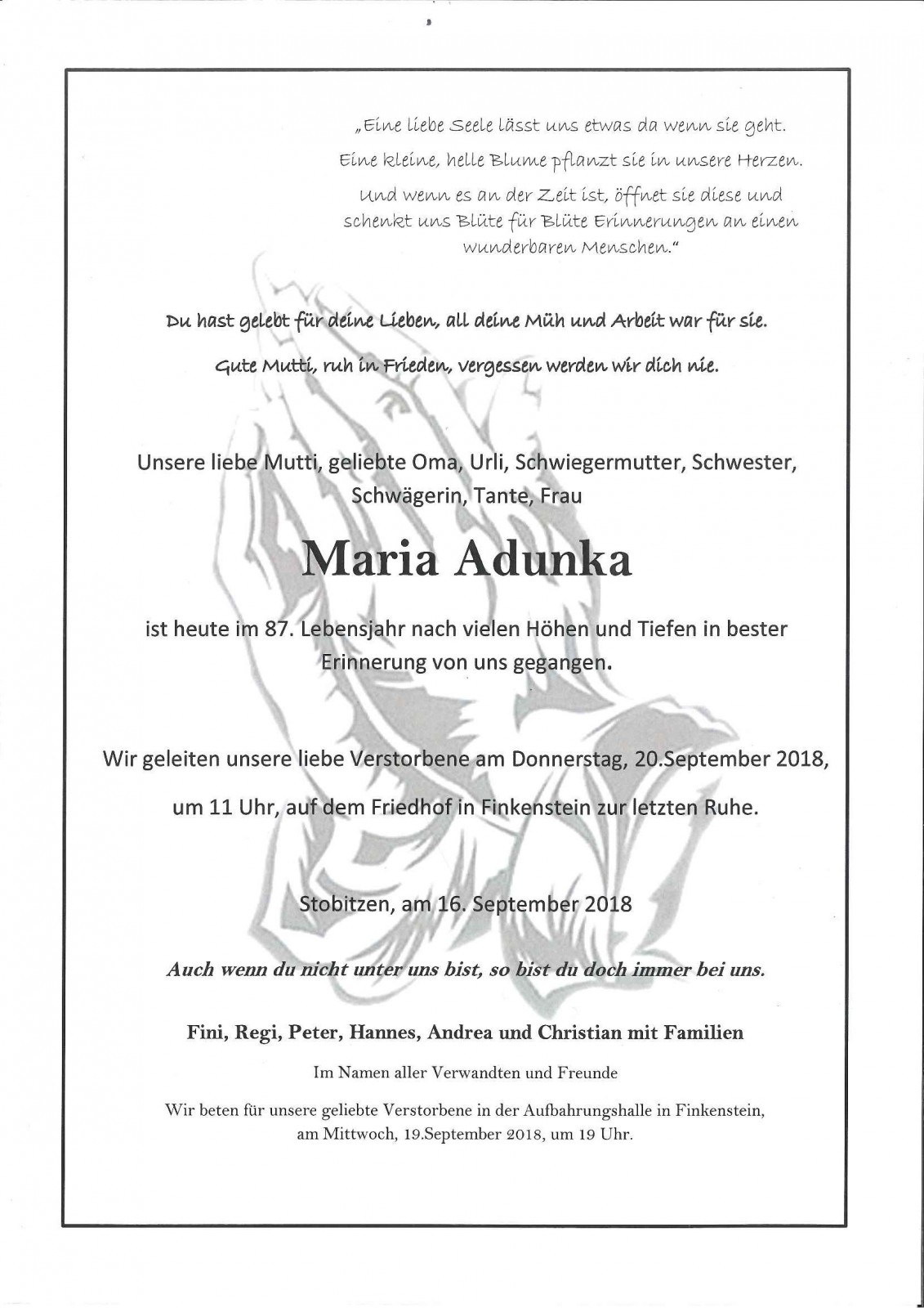 Parte Maria Adunka
