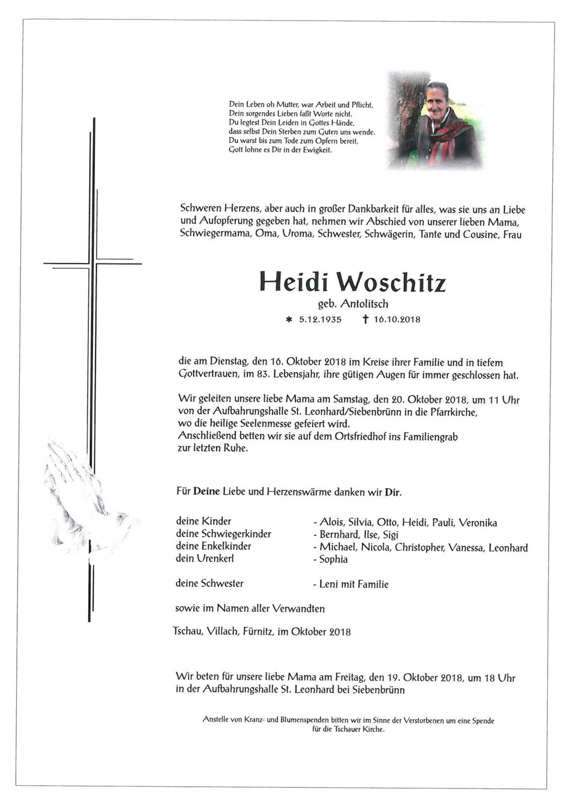 Parte Heidi Woschitz, geb. Antolitsch