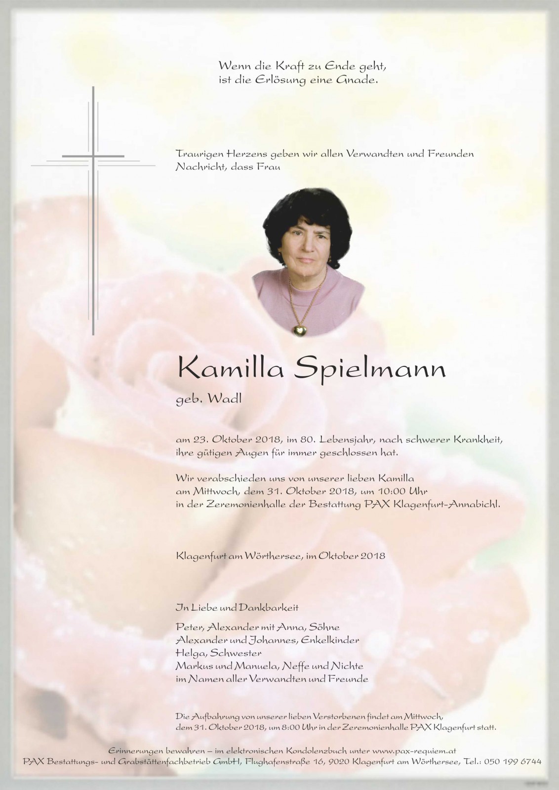 Parte Kamilla Spielmann geb. Wadl