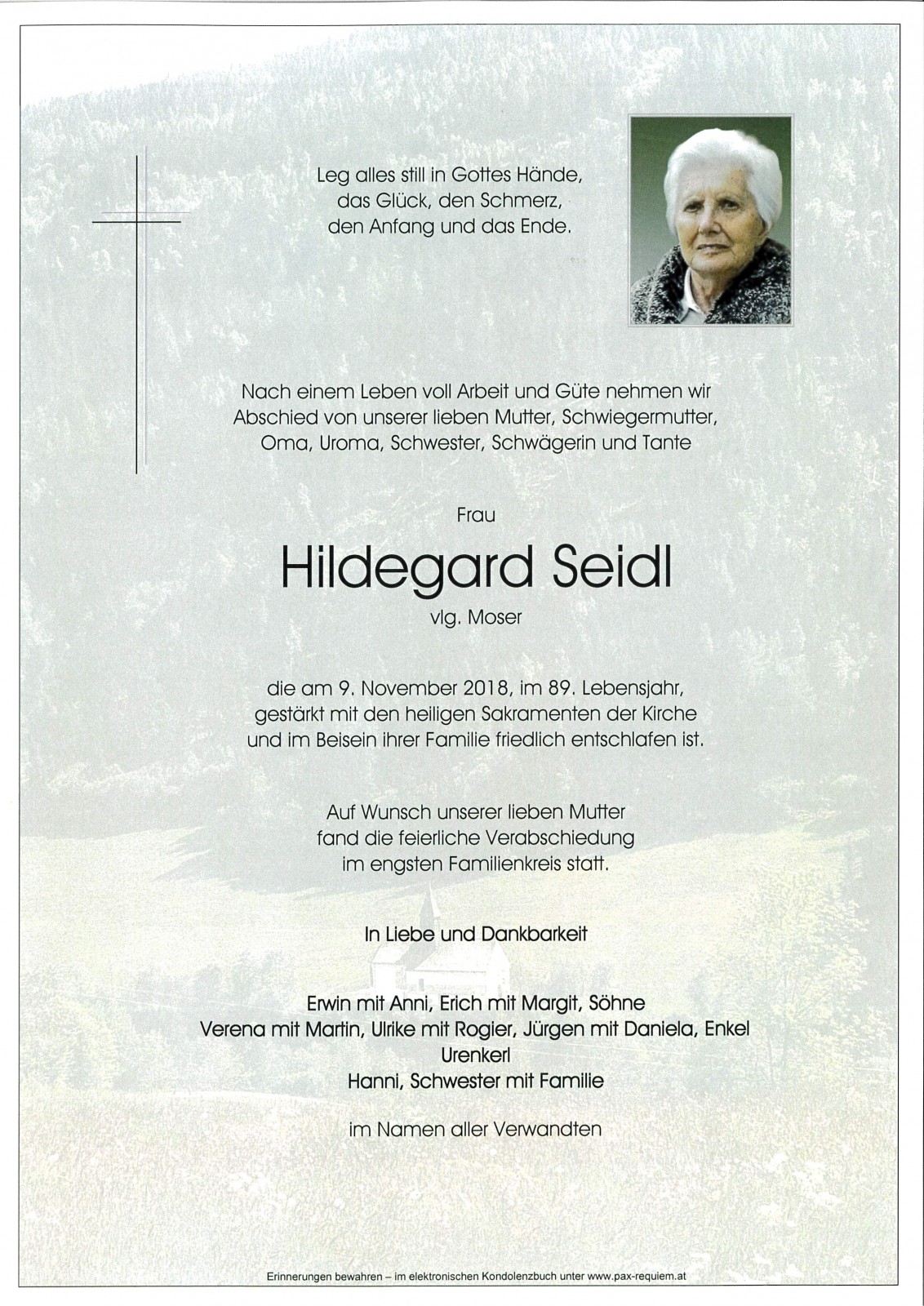 Parte Hildegard Seidl, vlg. Moser