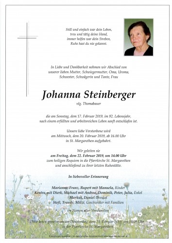 Johanna Steinberger, vlg. Thomabauer