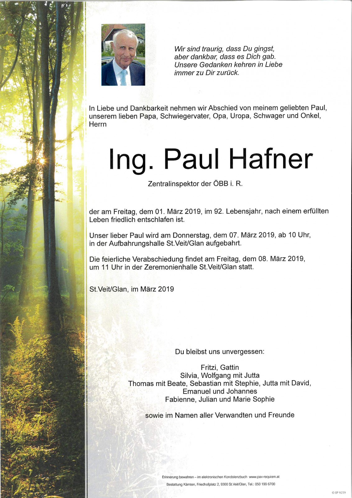 Parte Ing. Paul Hafner