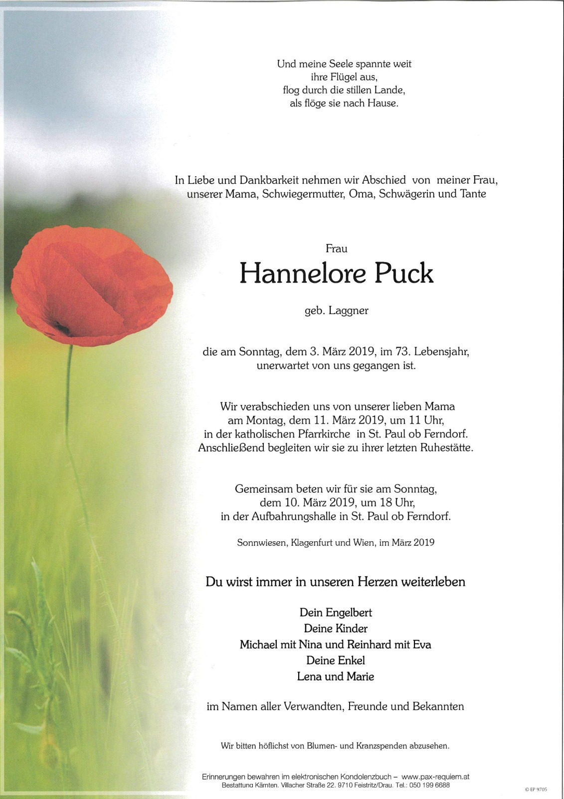 Parte Hannelore Puck. geb. Laggner