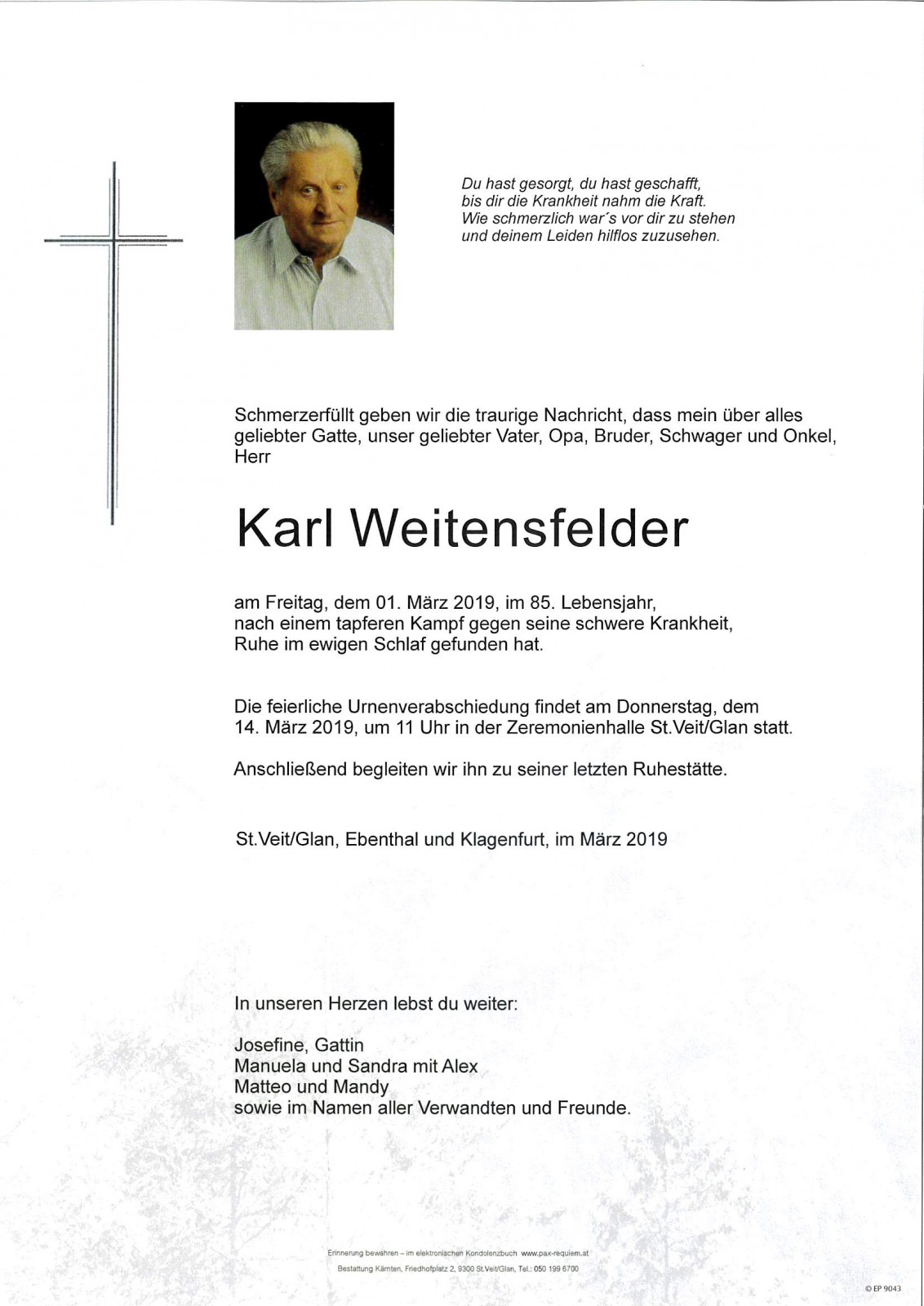 Parte Karl Weitensfelder
