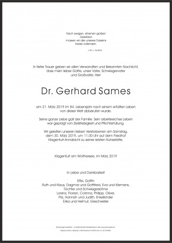 Dr. Gerhard Sames
