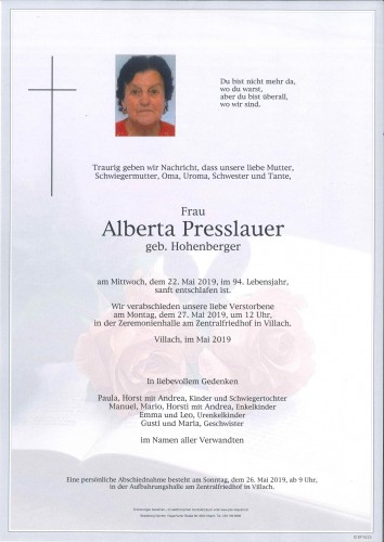 Alberta Presslauer