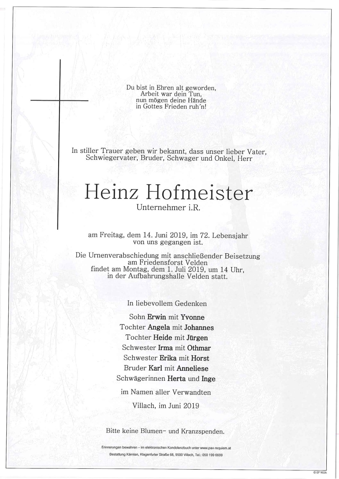 Parte von Heinz Hofmeister
