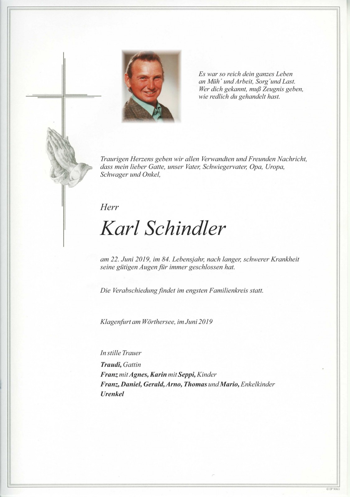 Parte Karl Schindler