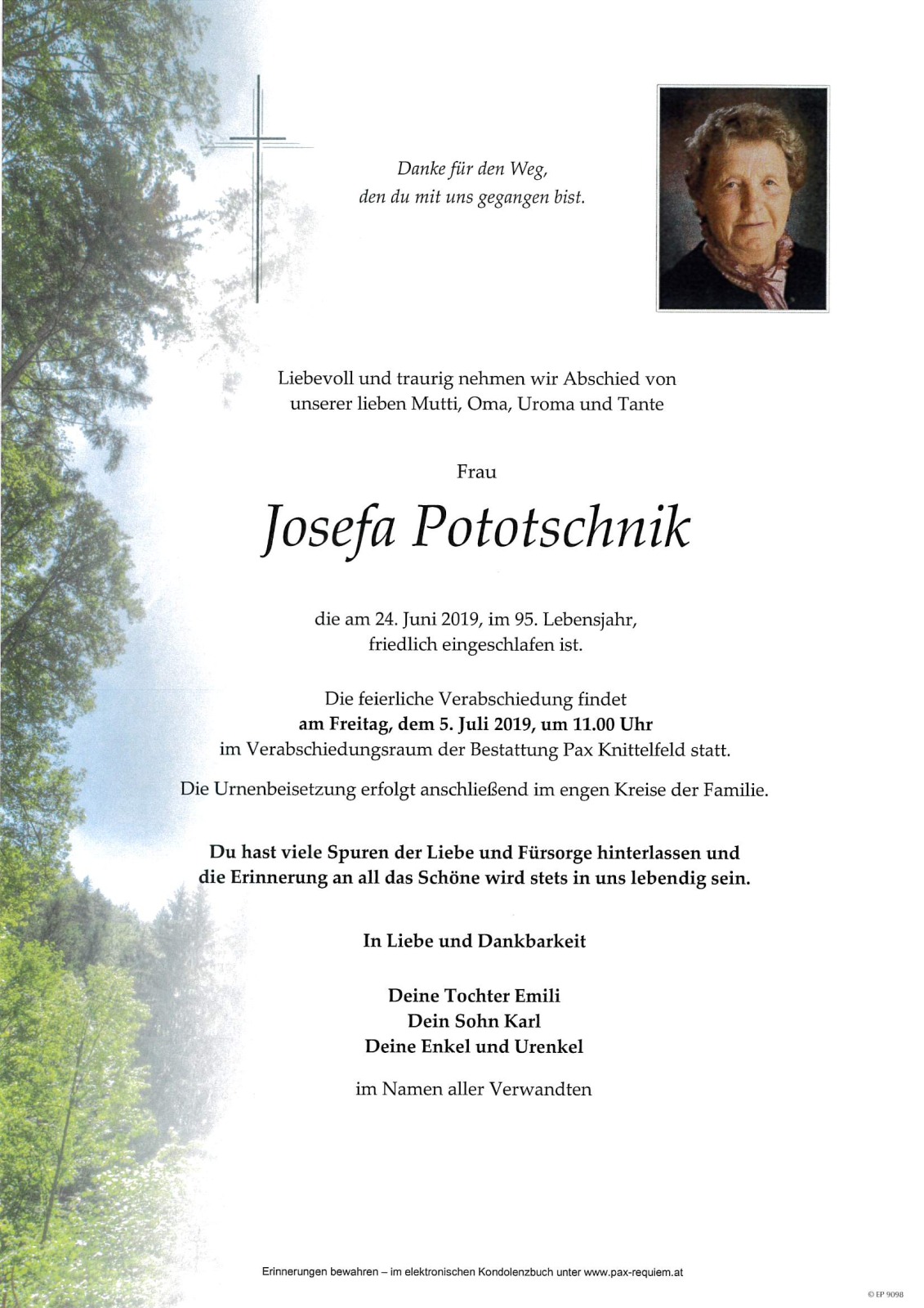 Parte Josefa Pototschnik