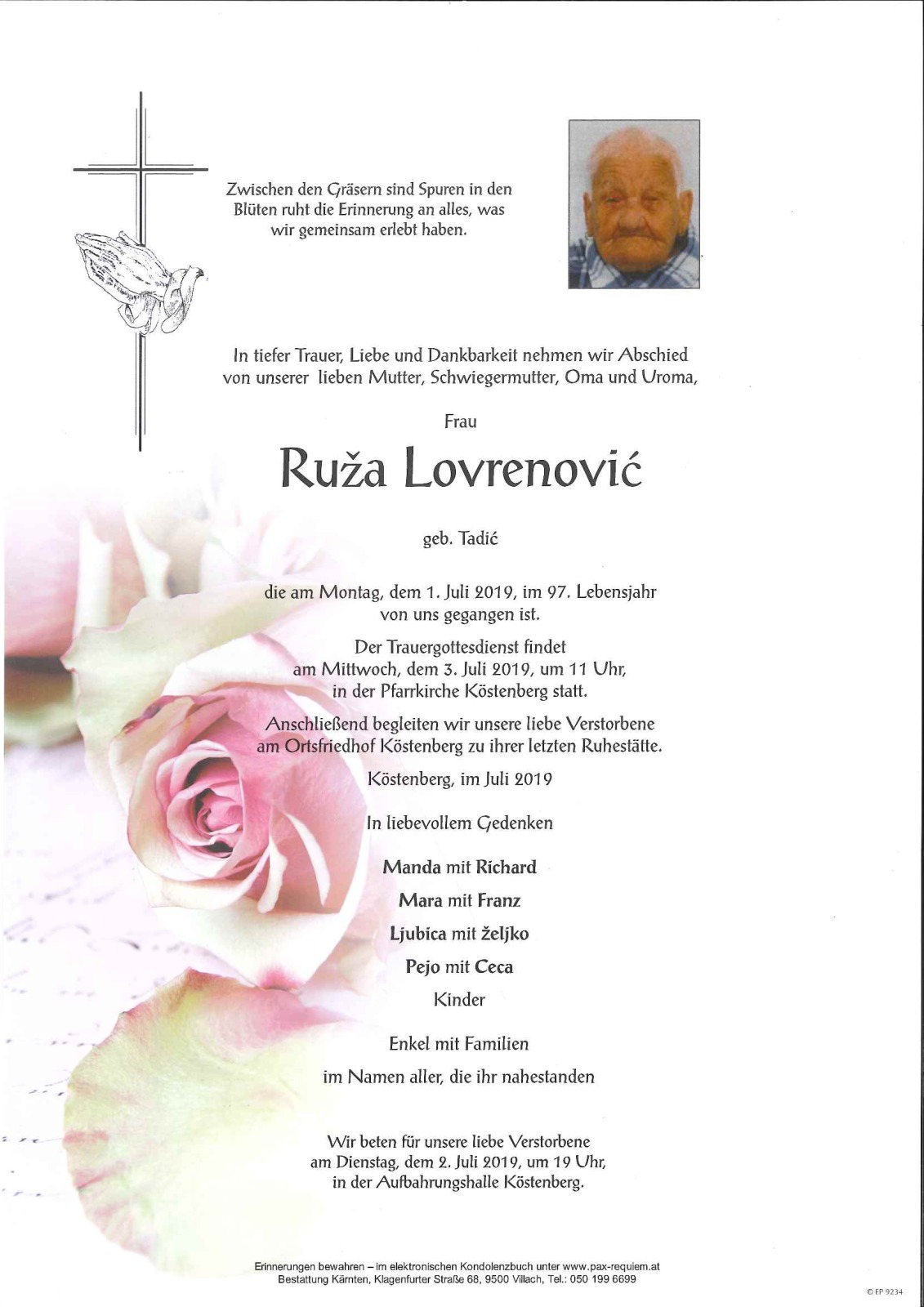 Parte Ruza Lovrenovic geb. Tadic
