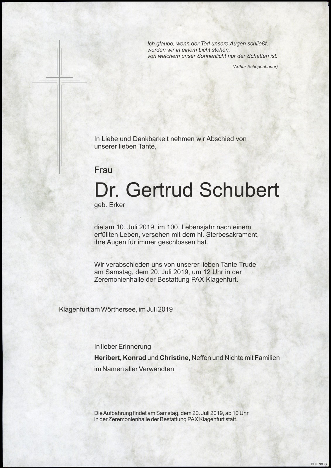 Parte Dr. Gertrud Schubert