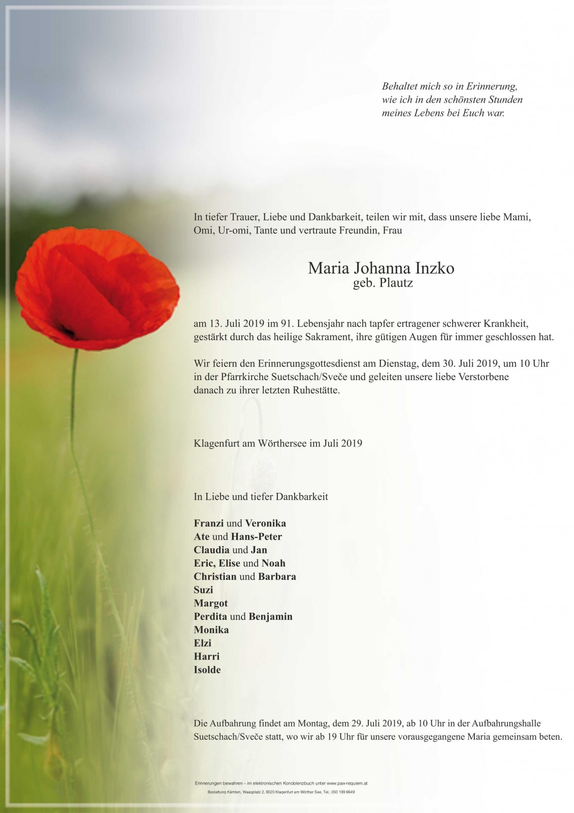 Parte Maria Johanna Inzko