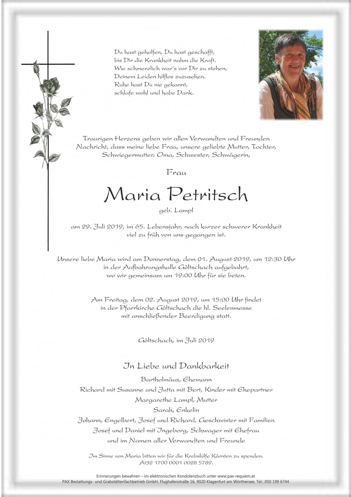 Parte Maria Petritsch geb. Lampl