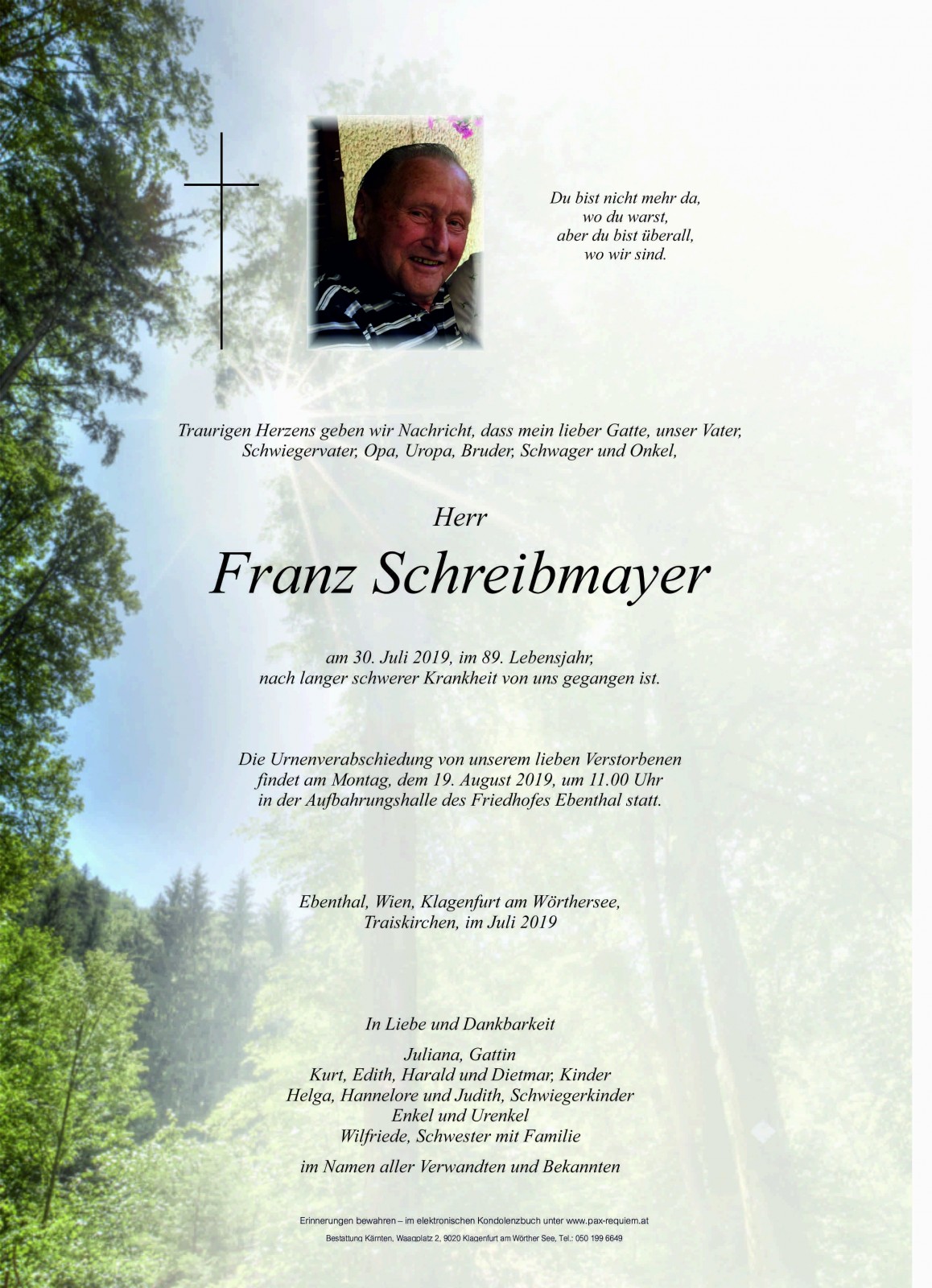 Parte Franz Schreibmayer