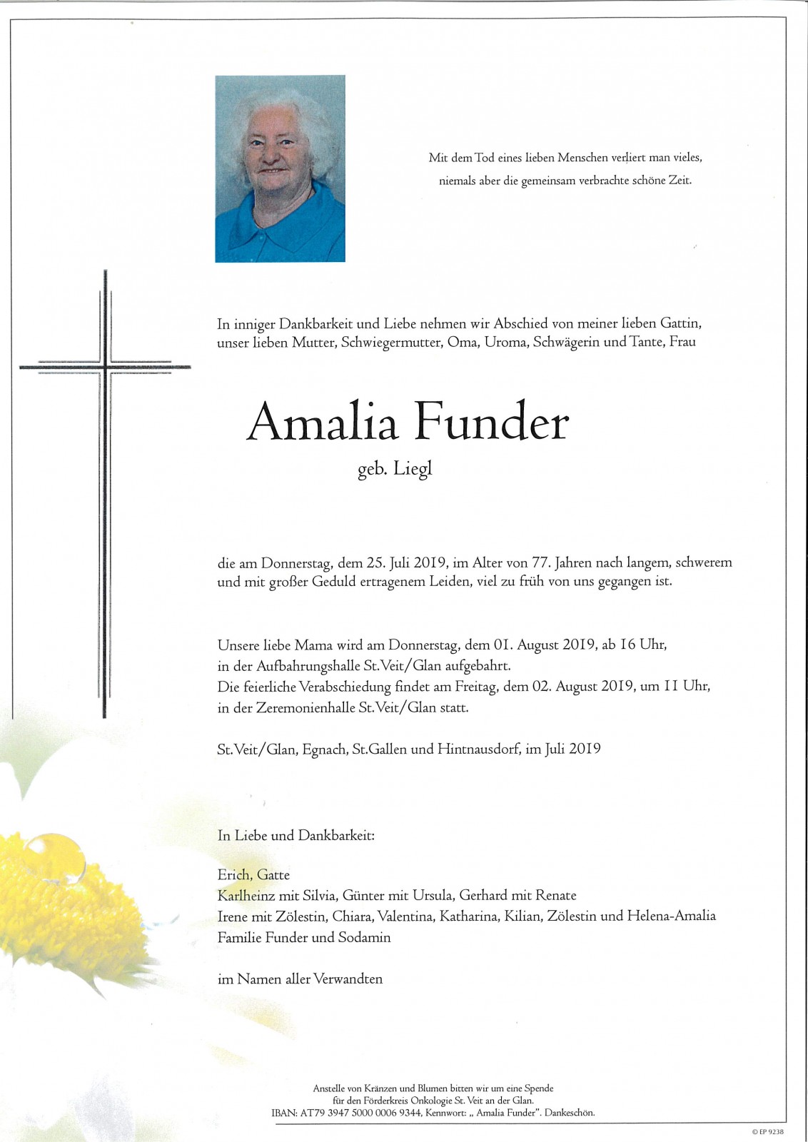 Parte Amalia Funder geb. Liegl