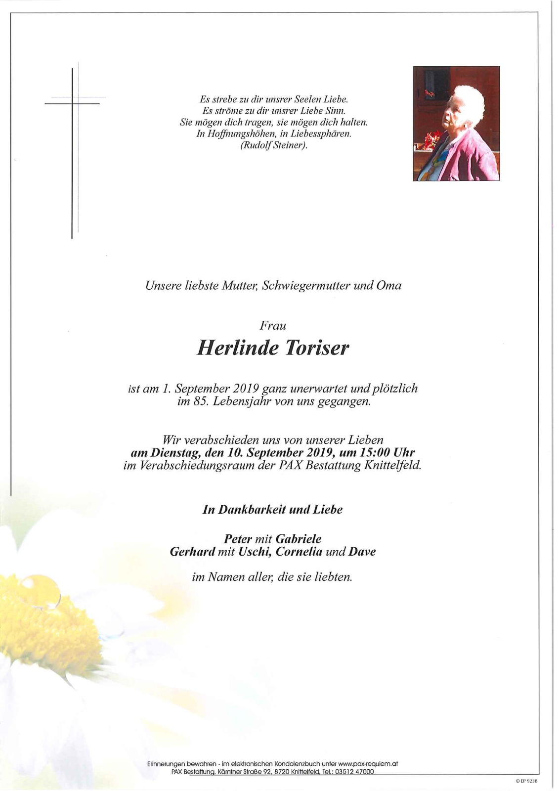 Parte Herlinde Toriser geb. Molterer
