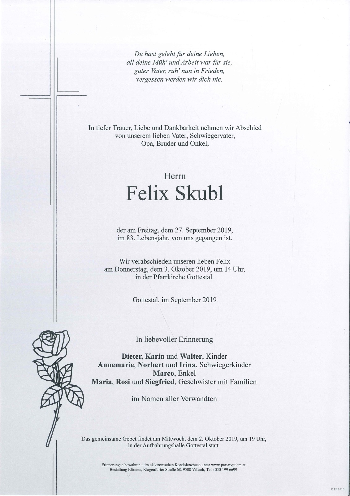 Parte Felix Skubl