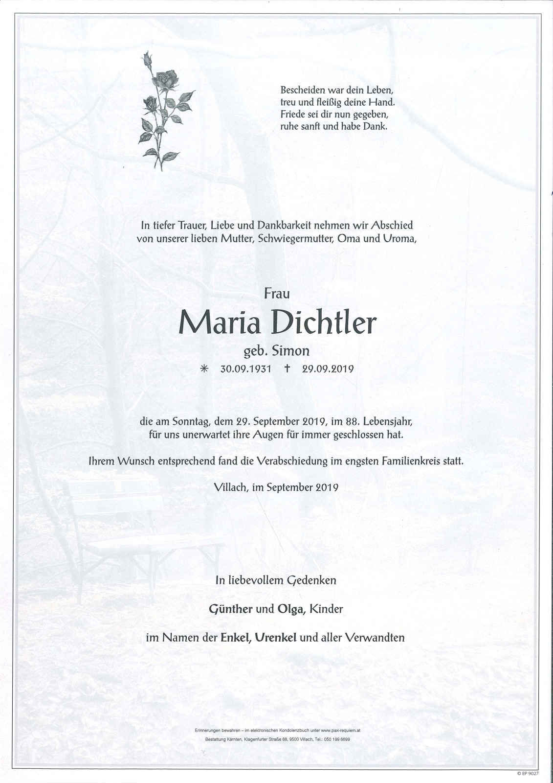 Parte Maria Dichtler