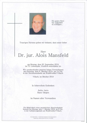 Dr. jur. Alois Mansfeld