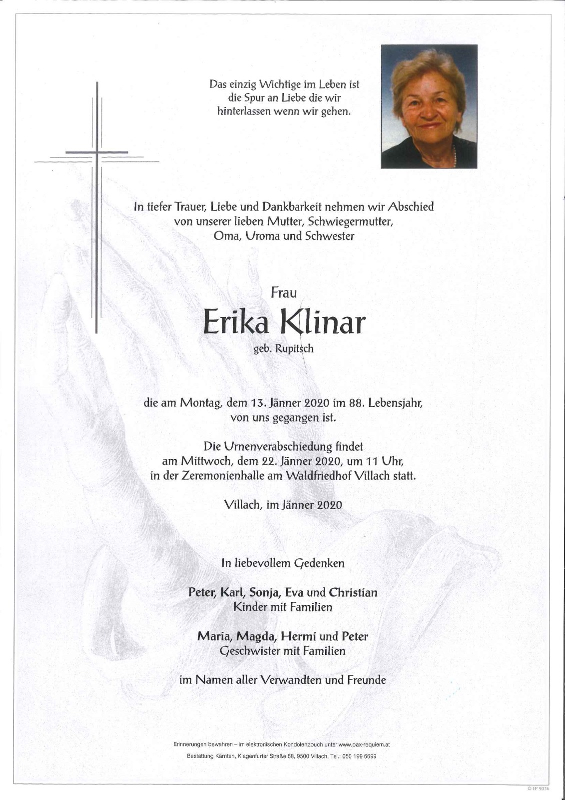 Parte Erika Klinar geb. Rupitsch