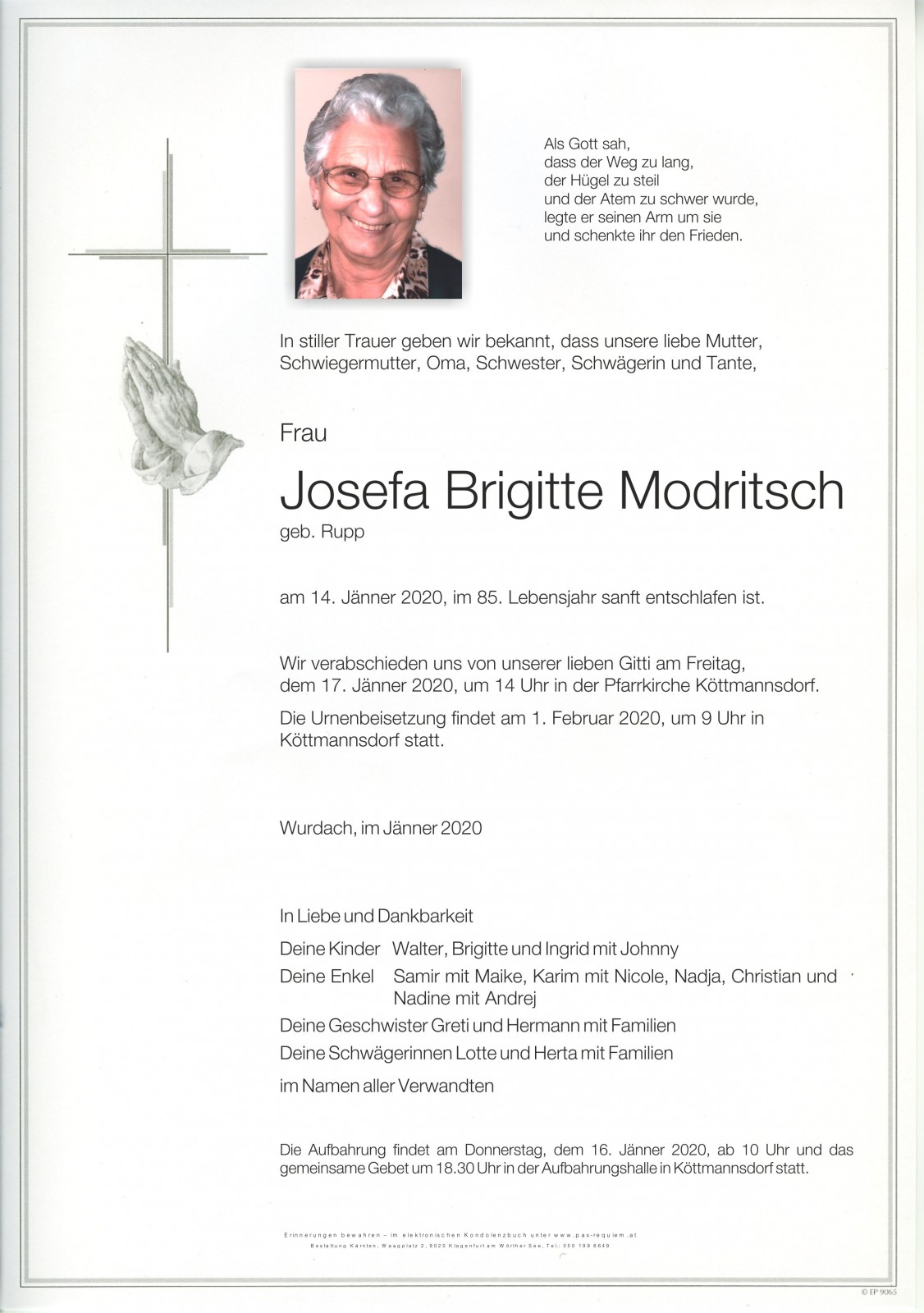 Parte Josefa Modritsch