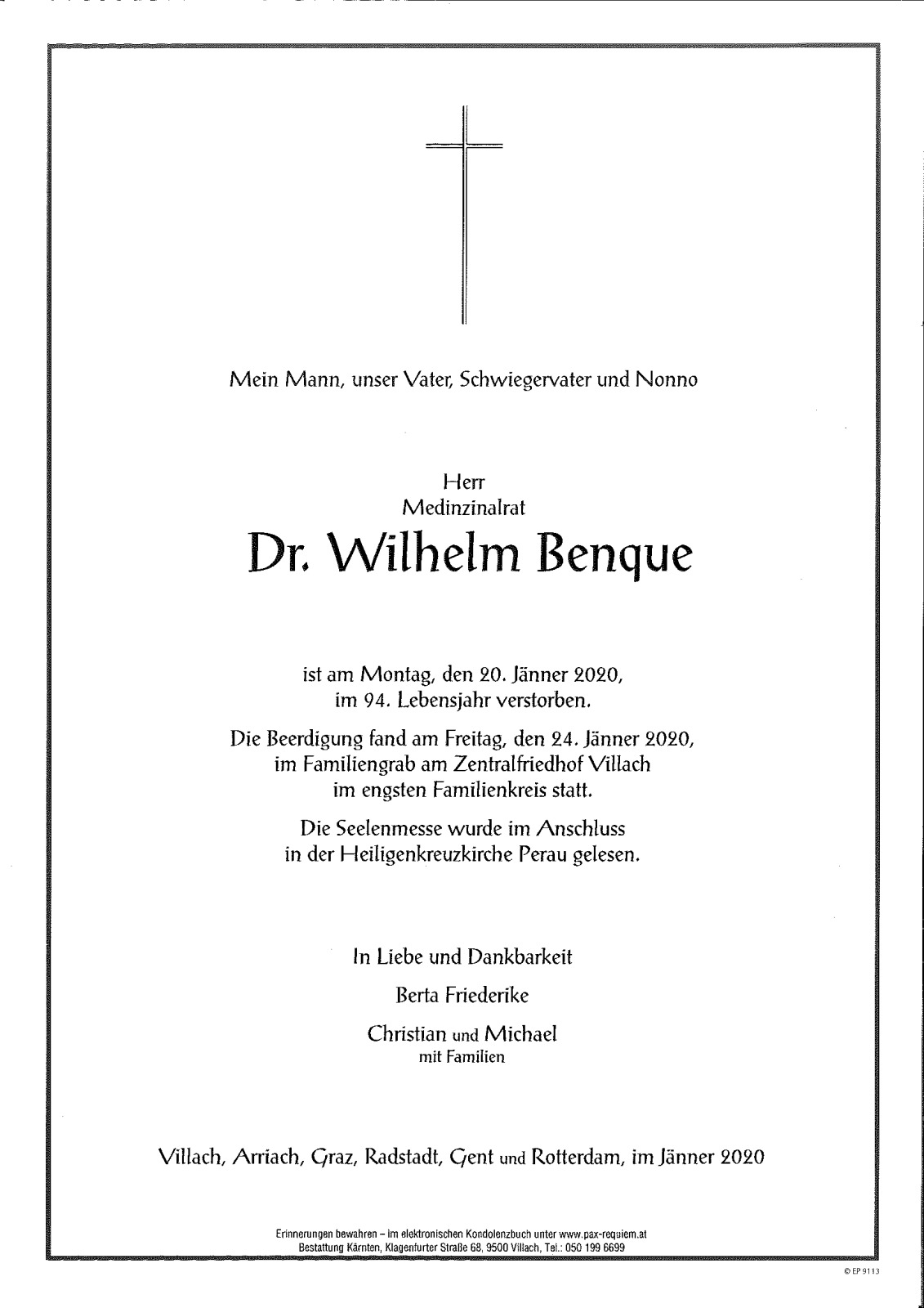 Parte MR Dr. Wilhelm Benque