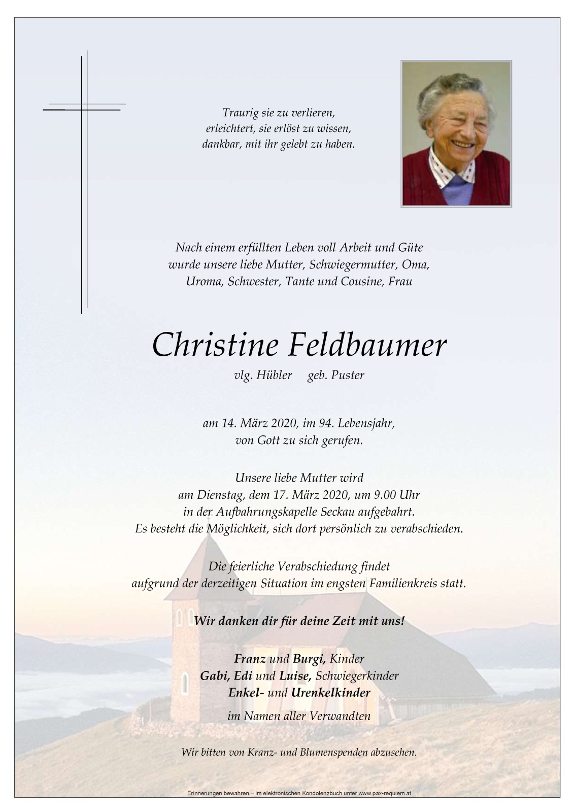 Parte Christine Feldbaumer vlg. Hübler