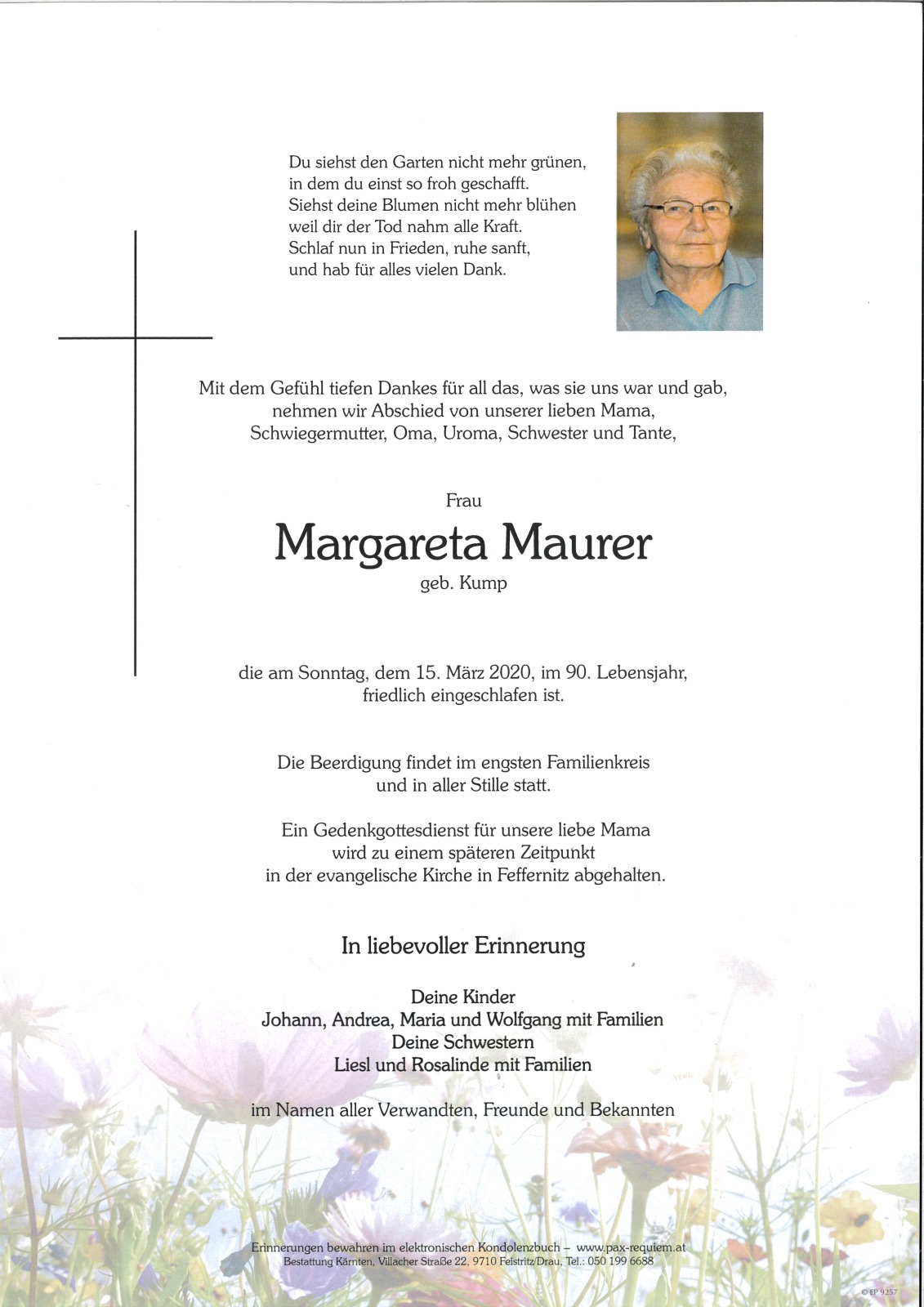 Parte Margareta Maurer, geb Kump