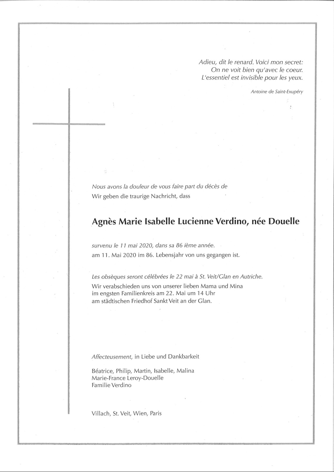 Parte Agnes Marie Isabelle Lucienne Verdino