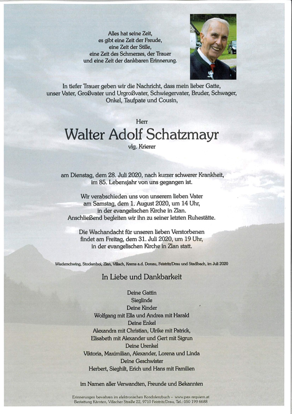 Parte Walter Schatzmayr. vlg Krierer