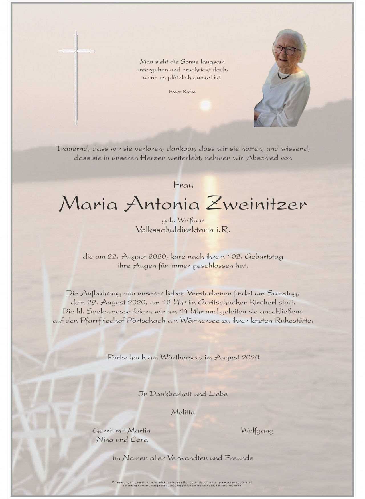 Parte Maria Antonia Zweinitzer