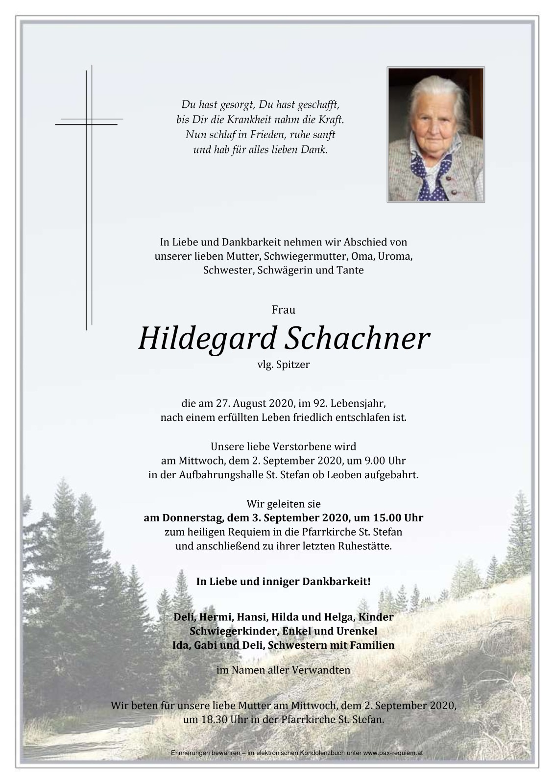 Parte Hildegard Schachner vlg. Spitzer