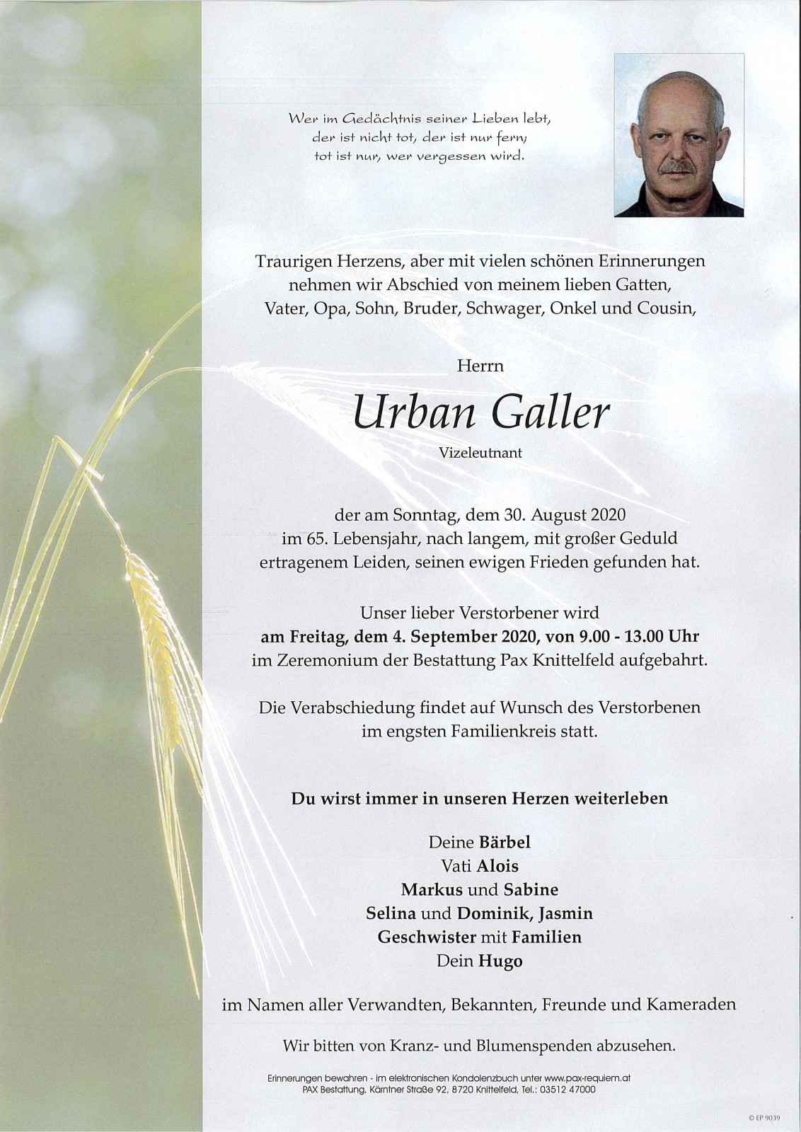 Parte Vzlt. Urban Galler