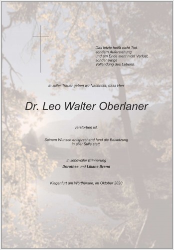 Dr. Leo Walter Oberlaner