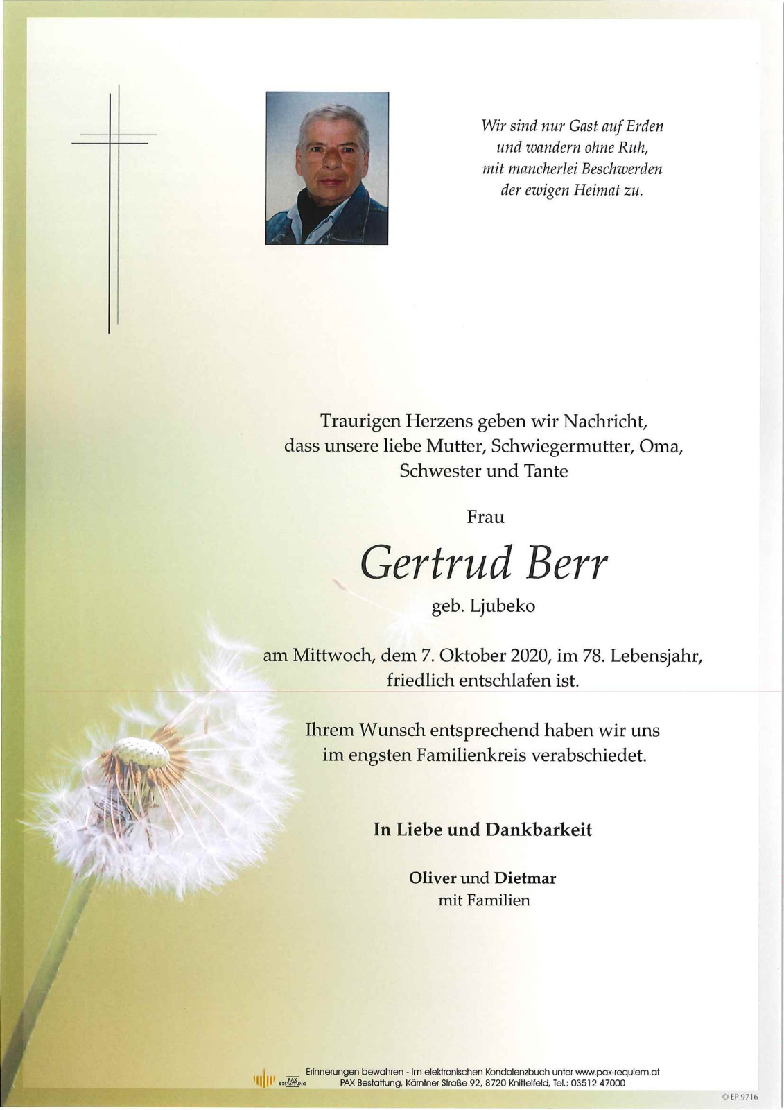 Parte Gertrud Berr geb.Ljubeko